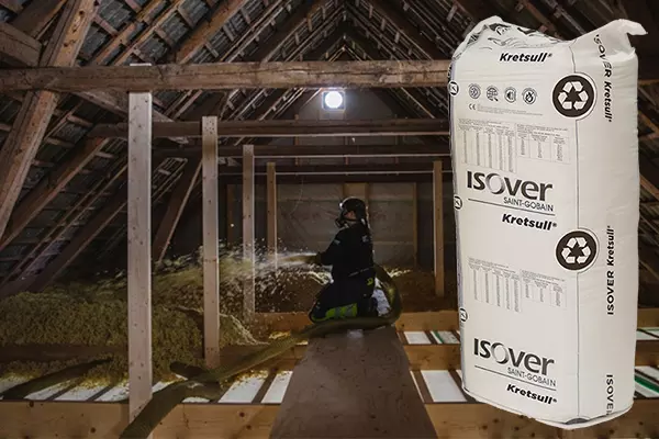 Isover kretsull består av 100% materialåtervunnen råvara