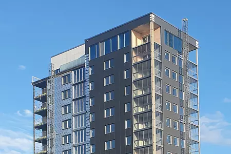 Framnäsuddens fasader skyddas med Isover Weather protect