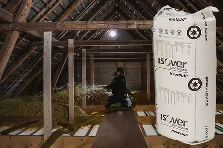 Isover kretsull består av 100% materialåtervunnen råvara