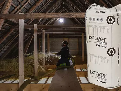 Isover kretsull består av 100% materialåtervunnen råvara