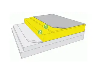 LB:74 Plant papptak betongstomme, tilläggsisolering [57 dB]