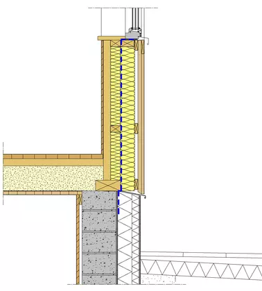 Detalj – yttervägg - källarbjälklag