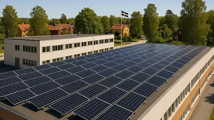 Solceller på tak sommar 