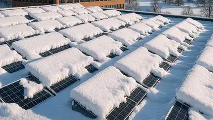 Solceller på tak vinter