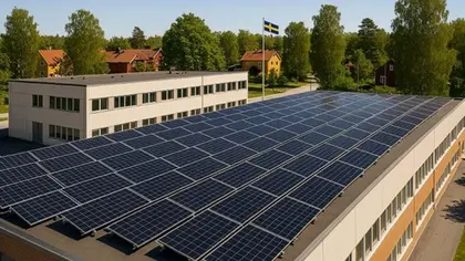 AI-genererad bild på funktionellt tak med solceller