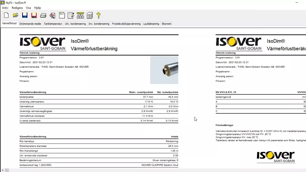 ISOVER IsoDim® - Värmeförlustberäkning rör R6 - kapitel 3 thumbnail